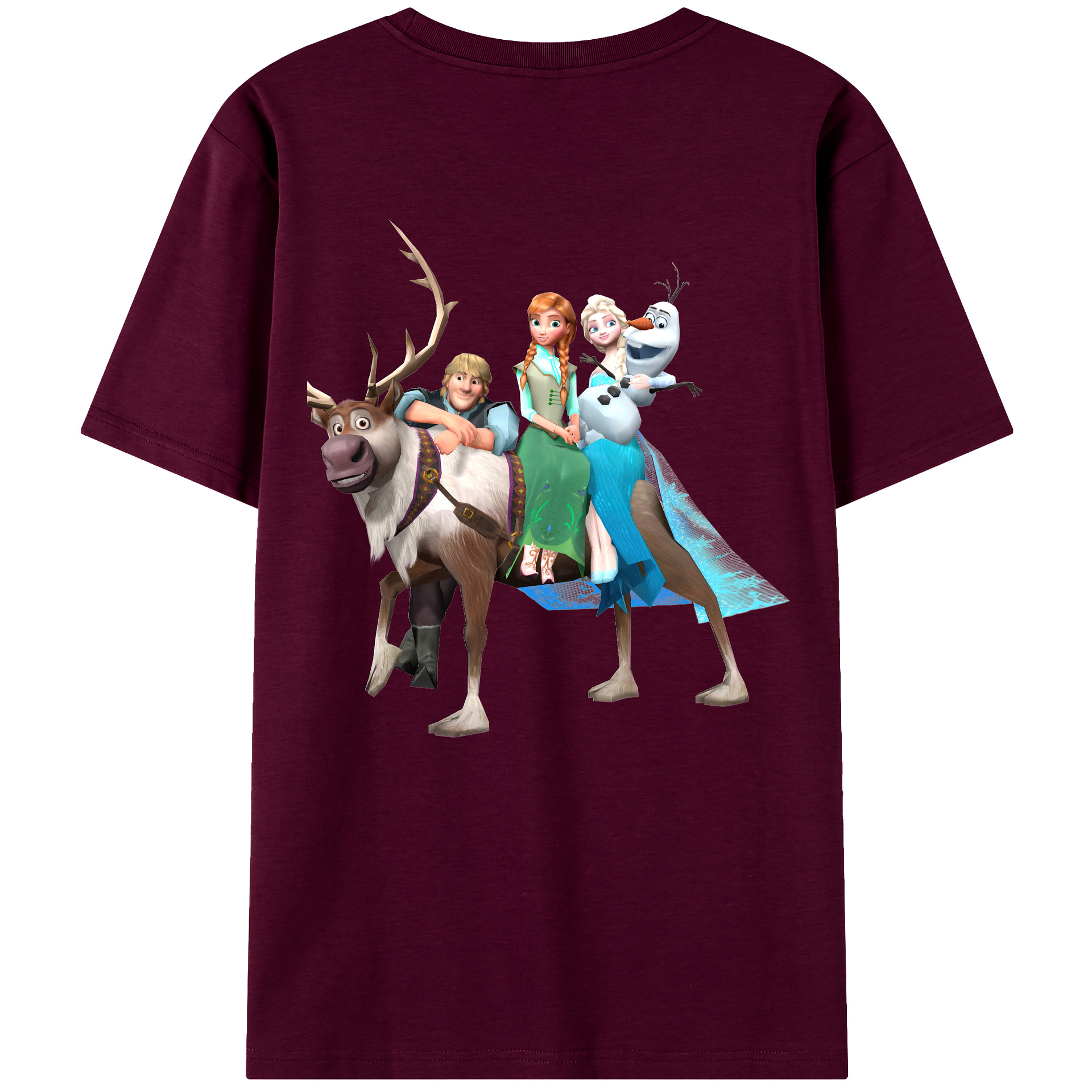 （画像用） アナと雪の女王 アンナ エルサ Frozen Anna Elsa レディース半袖Tシャツ(バックプリント)